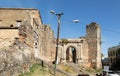 Ancient ruins of the first prisons in Santo Domingo, early 16th century. Arches, columns and walls of brick in sun