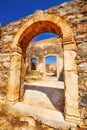 Ancient ruins of a fortified leper colony - Spinalonga Kalydon island Royalty Free Stock Photo