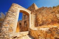 Ancient ruins of a fortified leper colony - Spinalonga Kalydon island Royalty Free Stock Photo