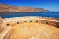 Ancient ruins of a fortified leper colony - Spinalonga Kalydon island Royalty Free Stock Photo