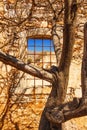 Ancient ruins of a fortified leper colony - Spinalonga Kalydon island Royalty Free Stock Photo