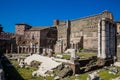 Ancient ruins of the Forum of Augustus with Temple of Mars the Avenger inaugurated in 2 BC