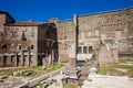 Ancient ruins of the Forum of Augustus with Temple of Mars the Avenger inaugurated in 2 BC