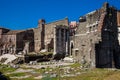 Ancient ruins of the Forum of Augustus with Temple of Mars the Avenger inaugurated in 2 BC