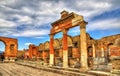 Ancient ruins of the Forum in Pompeii Royalty Free Stock Photo