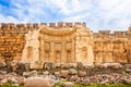 Ancient ruins of Grand Court of Jupiter temple, Beqaa Valley, Baalbeck, Lebanon Royalty Free Stock Photo