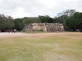 Ancient ruins of great platform of Venus building at Chichen Itza city in Mexico on February