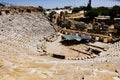 Ancient ruins of the Greek-Roman amphitheater at the ancient city of Myra in Demre, Turkey Royalty Free Stock Photo