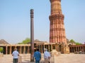 Ancient ruins at the grounds of old minaret in Delhi, India