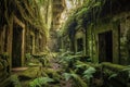 ancient ruins that have been swallowed by jungle, hidden from the eyes of civilization