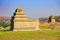 Ancient ruins on Hemakuta hill, Hampi, India Royalty Free Stock Photo