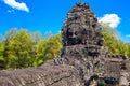 The ancient ruins of a historic Khmer temple in the temple complex of Angkor Wat in Cambodia. Travel Cambodia concept. Royalty Free Stock Photo