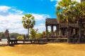 The ancient ruins of a historic Khmer temple in the temple complex of Angkor Wat in Cambodia. Travel Cambodia concept. Royalty Free Stock Photo