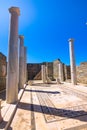 Ancient ruins in the island of Delos in Cyclades, one of the most important mythological, historical and archaeological sites. Royalty Free Stock Photo
