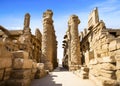 Ancient ruins of Karnak temple, Luxor, Egypt Royalty Free Stock Photo
