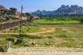 Ancient ruins on Krishna Bazaar in Hampi, India