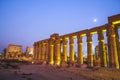 Ancient ruins at Luxor temple during sunset, UNESCO World Heritage site, Luxor, Egypt. Royalty Free Stock Photo