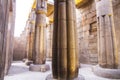 Ancient ruins at Luxor temple during sunset, UNESCO World Heritage site, Luxor, Egypt. Royalty Free Stock Photo