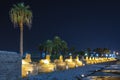 Ancient ruins at Luxor temple during sunset, UNESCO World Heritage site, Luxor, Egypt. Royalty Free Stock Photo