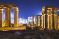 Ancient ruins at Luxor temple during sunset, UNESCO World Heritage site, Luxor, Egypt. Royalty Free Stock Photo