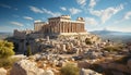 Ancient ruins, majestic architecture, Greek culture, and scenic landscapes generated by AI
