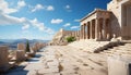 Ancient ruins, majestic columns, and breathtaking landscapes define Greece generated by AI