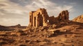 ancient ruins in the middle of a desert place Royalty Free Stock Photo