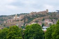 Ancient ruins of Narikala fortress on a high mountain in Tbilisi Royalty Free Stock Photo