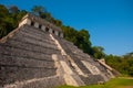 Ruins of Palenque against the blue sky, Maya city in Chiapas, Mexico Royalty Free Stock Photo