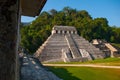 Ruins of Palenque against the blue sky, Maya city in Chiapas, Mexico Royalty Free Stock Photo