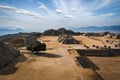 Ancient ruins on plateau Monte Alban in Mexico Royalty Free Stock Photo