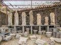 Ancient statues and ruins in Pompeii, Italy Royalty Free Stock Photo