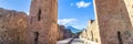 Ancient ruins of Pompeii, Italy. Web banner panoramic view Royalty Free Stock Photo