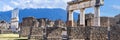 Ancient ruins of Pompeii, Italy. Web banner panoramic view Royalty Free Stock Photo