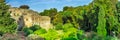 Ancient ruins of Pompeii, Italy. Web banner panoramic view Royalty Free Stock Photo