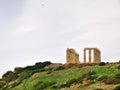 Ancient ruins of Poseidon temple, Sounio Greece.