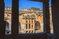 Ancient ruins of Queen`s Bath in Hampi, India