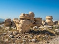 Ancient ruins and remains of columns on the Acropolis of Athens, Greece Royalty Free Stock Photo