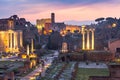 Roman Forum at sunrise, Rome, Italy Royalty Free Stock Photo