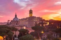 Ancient ruins of Roman Forum at sunrise, Rome, Italy Royalty Free Stock Photo