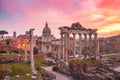 Ancient ruins of Roman Forum at sunrise, Rome, Italy Royalty Free Stock Photo