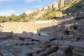 Ancient ruins of the Roman Theatre next to the famous fortress of the Alcazaba, Malaga