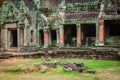 Ancient ruins in Ta Prohm or Rajavihara Temple at Angkor, Siem R