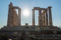 Ancient ruins of temple of Poseidon Royalty Free Stock Photo