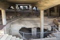 Ancient ruins from the time of Jesus at the Basilica of the Annunciation in Nazareth