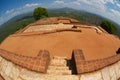 Ancient ruins  on top of the Sigiriya Rock fortress in Sigiriya, Sri Lanka. Royalty Free Stock Photo