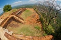 Ancient ruins  on top of the Sigiriya Rock fortress in Sigiriya, Sri Lanka. Royalty Free Stock Photo