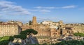 Ancient ruins of Trajan Forum or Foro Traiano in Rome, Italy. View from above Royalty Free Stock Photo