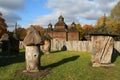 Ancient rural apiary , bee-garden - Autumn Landscape