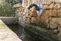 Ancient rural water fountain in the shape of a horse Royalty Free Stock Photo